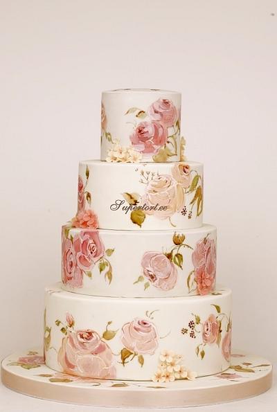 Painted roses cake - Cake by Olga Danilova