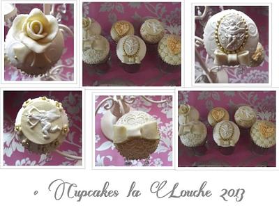 Vintage Ivory,White & Gold collection - Cake by Cupcakes la louche wedding & novelty cakes