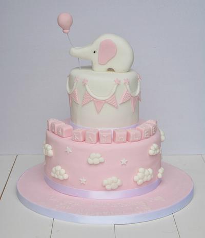 Elephant Christening cake! - Cake by Tillys cakes