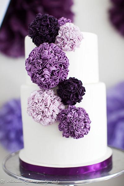 Purple Pom Poms - Cake by Sophie Bifield Cake Company