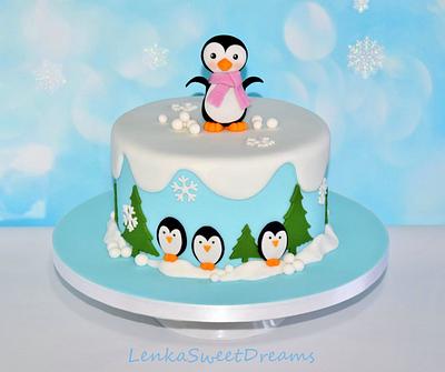 Winter penguins cake. - Cake by LenkaSweetDreams