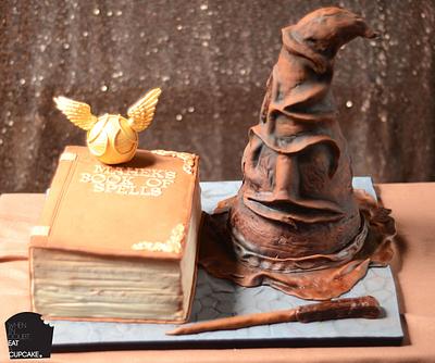 Harry Potter cake - The Book of Spells & The Sorting Hat - Cake by Sahar Latheef