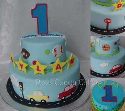 Cars & Sports 1st Birthday - Cake by Rock Candy Cakes