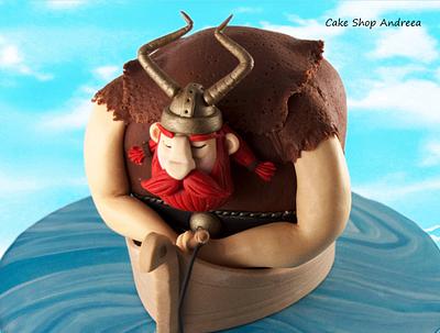 viking in a boat - Cake by lizzy puscasu 