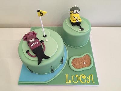 Minions playing golf!  - Cake by sweet-bakes.co.uk