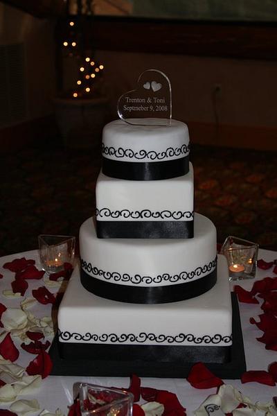 Black and White Wedding Cake - Cake by Morgan