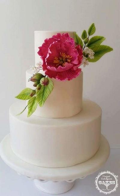 Gumpaste Peony Flower - Cake by Maria Cazarez Cakes and Sugar Art