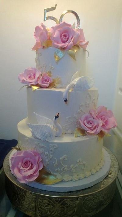50th Wedding Anniversary - Cake by StoryCakes