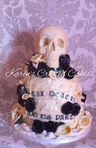 Skull wedding cake - Cake by Karens Crafted Cakes