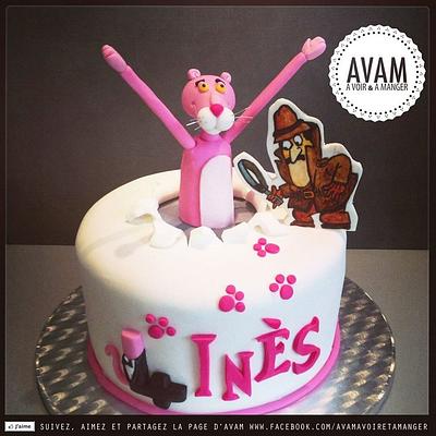 pink panther cake - Cake by Lisa Abauzit