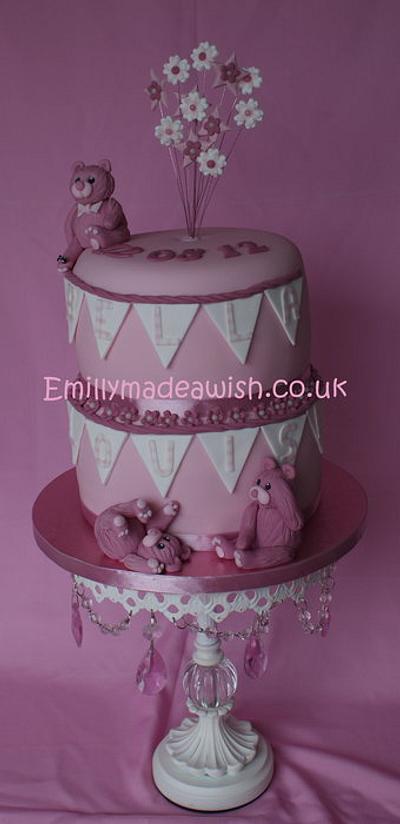 Teddy bear Christening cake  - Cake by Emilyrose