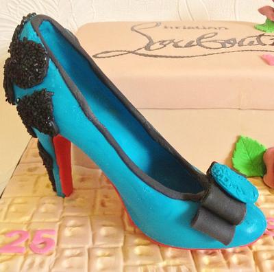 blue chocolate shoe - Cake by schawas