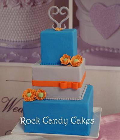 Blue and Coral - Cake by Rock Candy Cakes