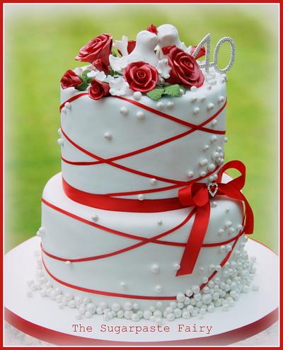 Ruby Wedding cake - Cake by The Sugarpaste Fairy