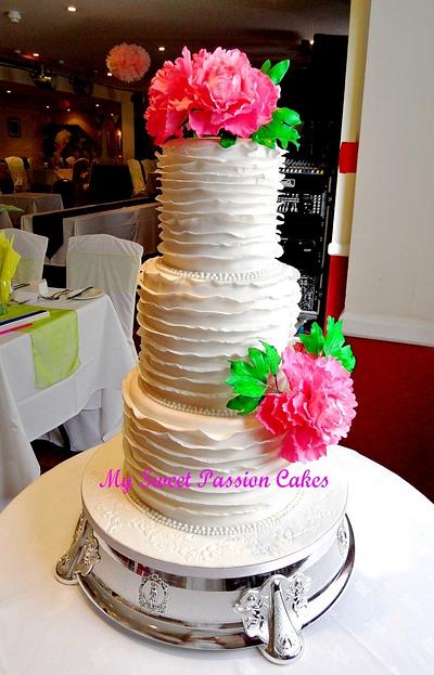 Wedding cake with Peony ;) - Cake by Beata Khoo
