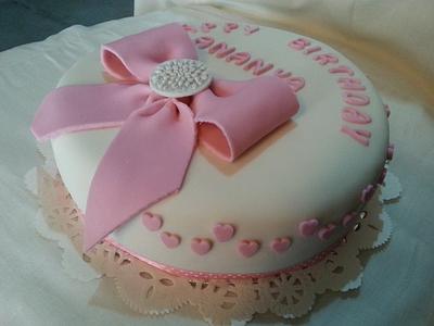 Bows and hearts - Cake by c3heaven