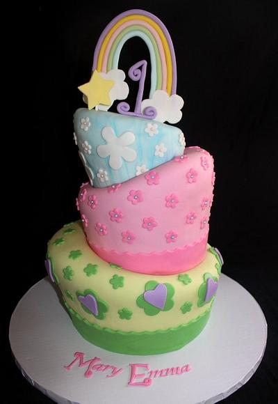 Rainbow Topsy Turvy Cake  - Cake by Jewell Coleman
