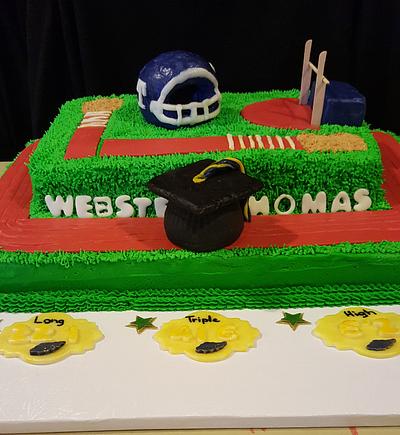 Graduation cake for a high school athlete - Cake by Guppy