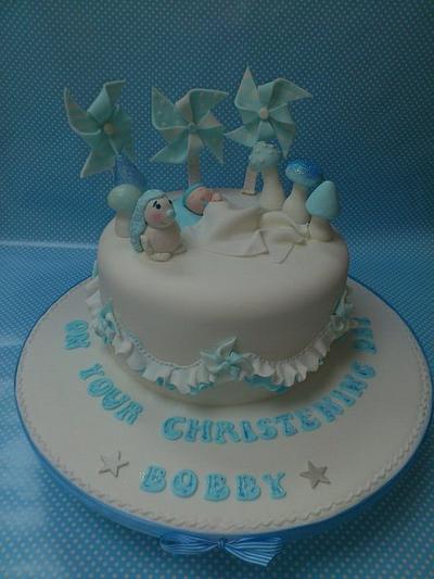 Boys Woodland theme christening cake - Cake by Kazza