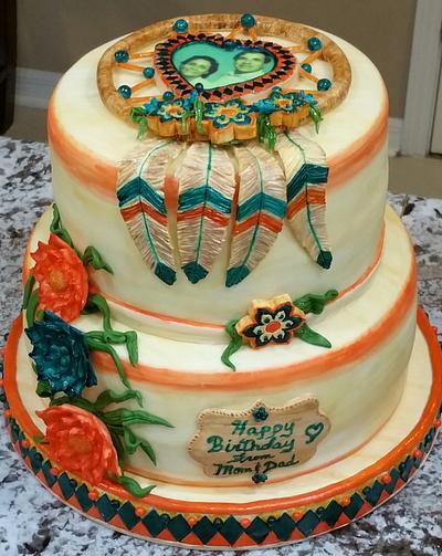 "Dream Catcher" Birthday Cake  - Cake by eiciedoesitcakes