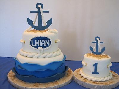 First Birthday Anchor Cake - Cake by Sunrise Cakes