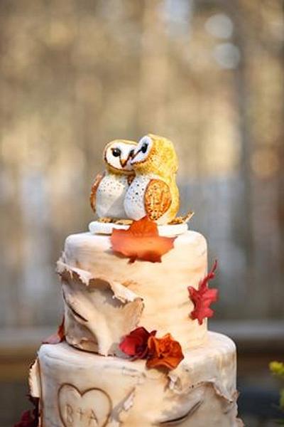 Two owls falling in love - Cake by JustSimplyDelicious