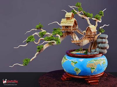 Earth Day Bonsai Tree Cake - Cake by Serdar Yener | Yeners Way - Cake Art Tutorials