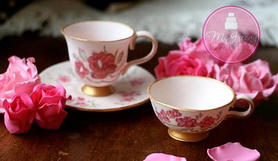 Sugar Teacups and Saucer - Cake by Shawna McGreevy