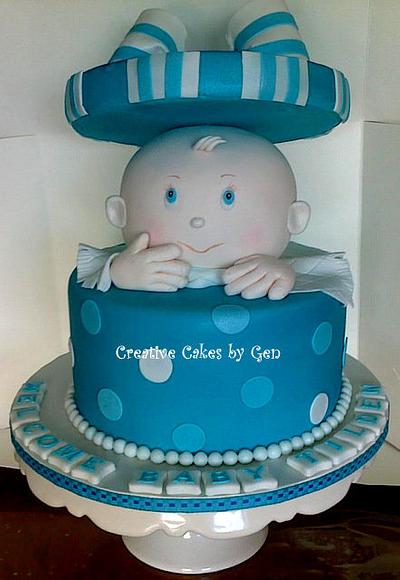 Baby in a Gift Box Cake - Cake by Gen