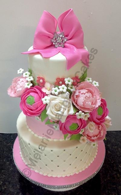 Pretty Pinks Baby Shower Cake - Cake by Melanie Mangrum