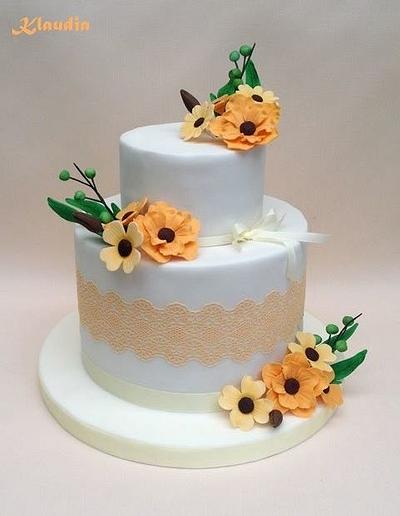 orange flowers - Cake by CakesByKlaudia