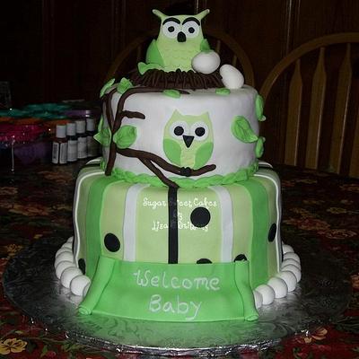 Owl Baby Shower - Cake by Sugar Sweet Cakes