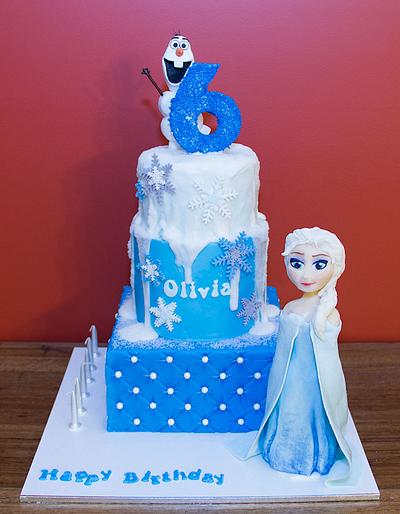 Frozen - Elsa and Olaf - Cake by ebwc