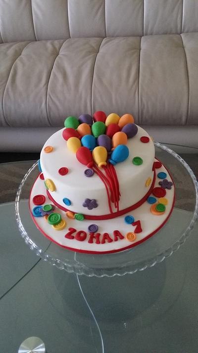 rainbow balloons  - Cake by cakeartbysid 