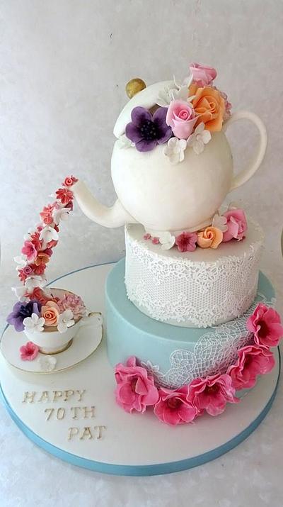 Pouring teapot cake - Cake by Alison Lee