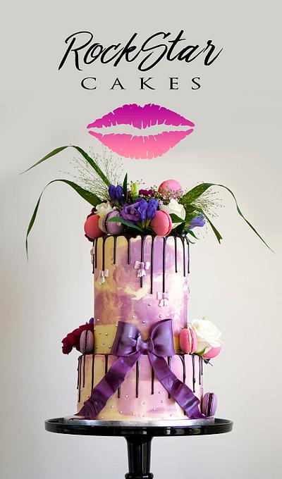 Flower marble cake - Cake by Rockstar Cakes NL