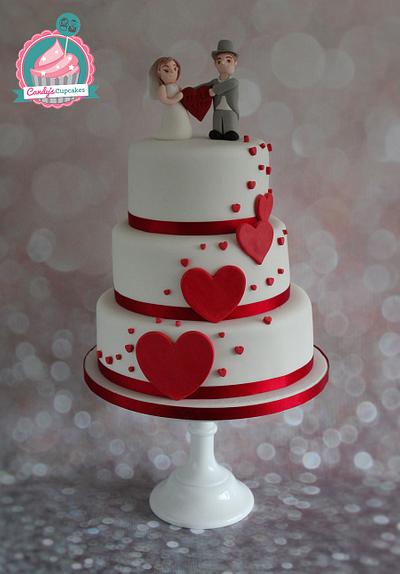 Valentine Wedding cake - Cake by Candy's Cupcakes