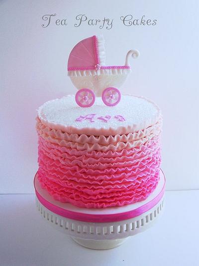 Buttercream Ruffles Baby Shower Cake - Cake by Tea Party Cakes