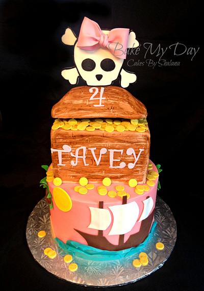 Pirates <3 Pink - Cake by Bake My Day Acadiana