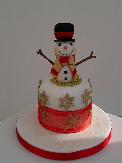 Mini snow man cake  - Cake by Melanie Jane Wright