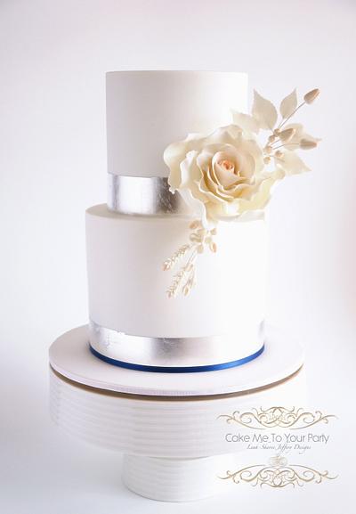 Silver leaf Wedding Cake - Cake by Leah Jeffery- Cake Me To Your Party