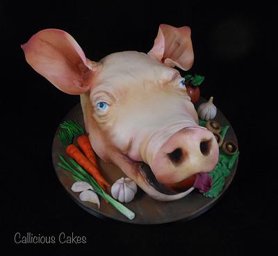 Pig & Veg Cake - Cake by Calli Creations
