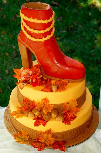 Fall boot cake - Cake by halfbaked625