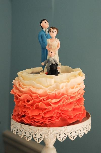 Ombre ruffle wedding cake  - Cake by Caz