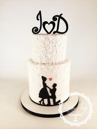 Silhouette Engagement Cake - Cake by Laura Davis
