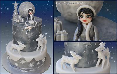 In heaven is also christmas. - Cake by vanesa arias