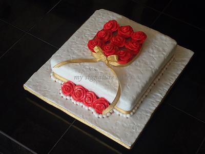 Red Rose cake. - Cake by MySignatureCakes