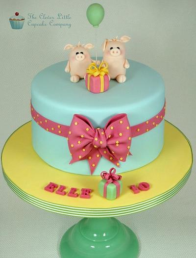 Pig Celebration Cake - Cake by Amanda’s Little Cake Boutique