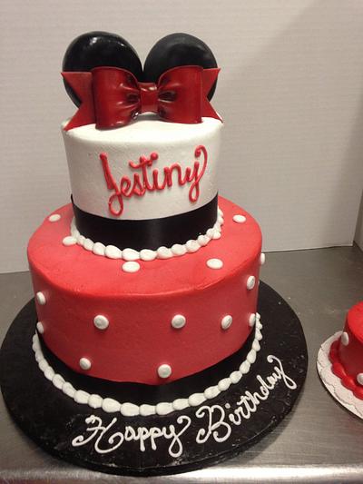 Minnie Mouse Tiered - Cake by KoffeeKupBakery