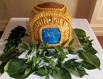 Class ring in Buttercream and isomalt VMI Grooms cake - Cake by Nancys Fancys Cakes & Catering (Nancy Goolsby)